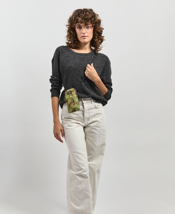 wouf Olive Leopard Crossbody Phone Bag Oferta exclusiva