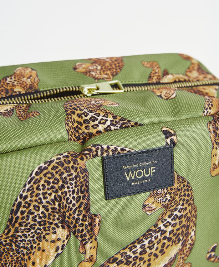 wouf Olive Leopard Large Toiletry Bag 2025