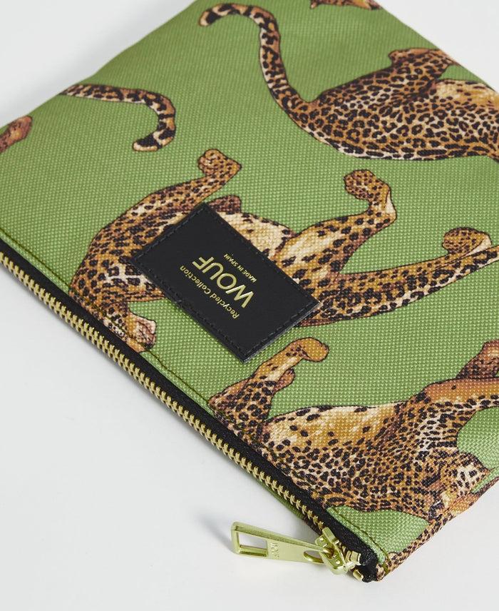 wouf Olive Leopard Pouch Tienda de fábrica