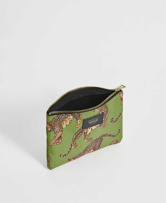 wouf Olive Leopard Pouch Tienda de fábrica