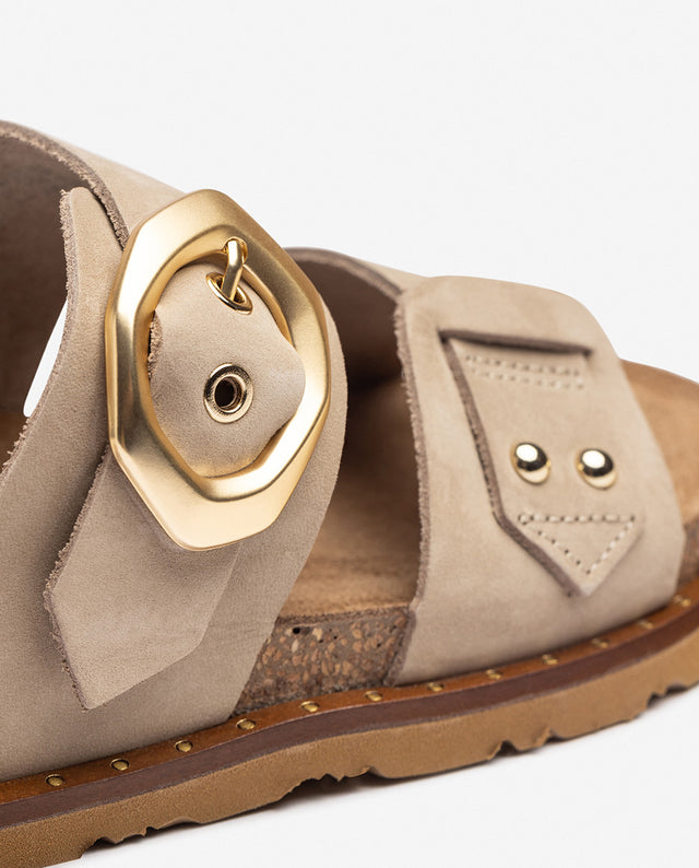 yokono Sandalia plana BOLUS-254 beige Grandes descuentos