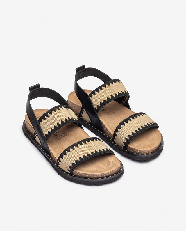 yokono Sandalia plana BOLUS-255 negro Liquidación