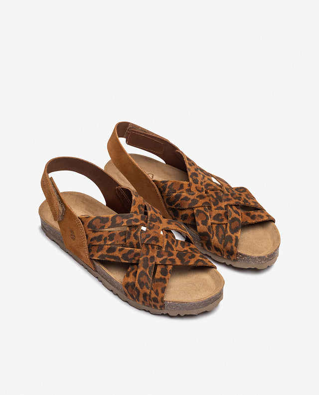 yokono Sandalia plana VILLA-251 leopardo Ofertas especiales