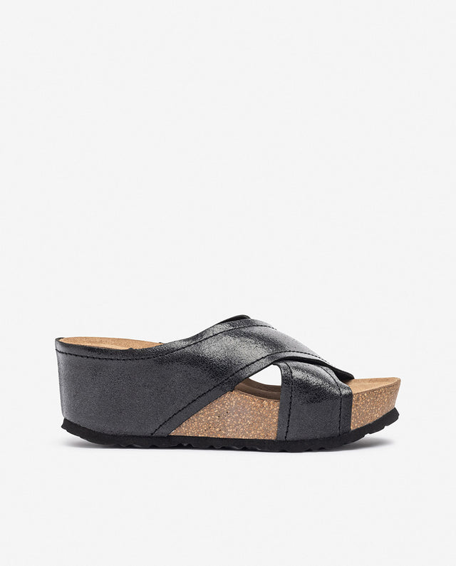 yokono Sandalia de cuña BARI-257 negro