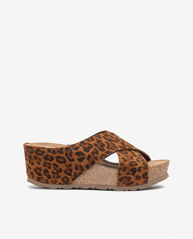 yokono Sandalia de cuña BARI-257 leopardo