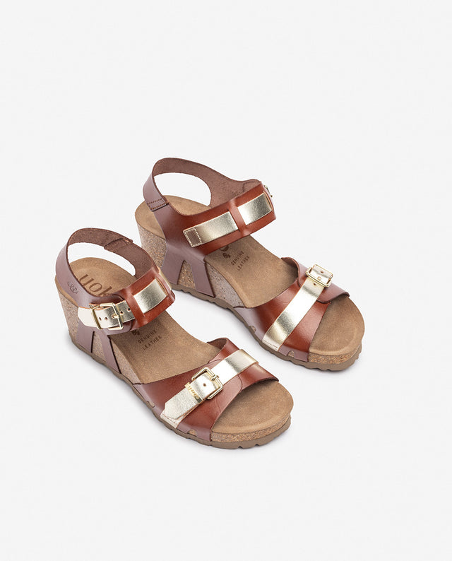 yokono Sandalia de cuña CADIZ-254 marrón Outlet online