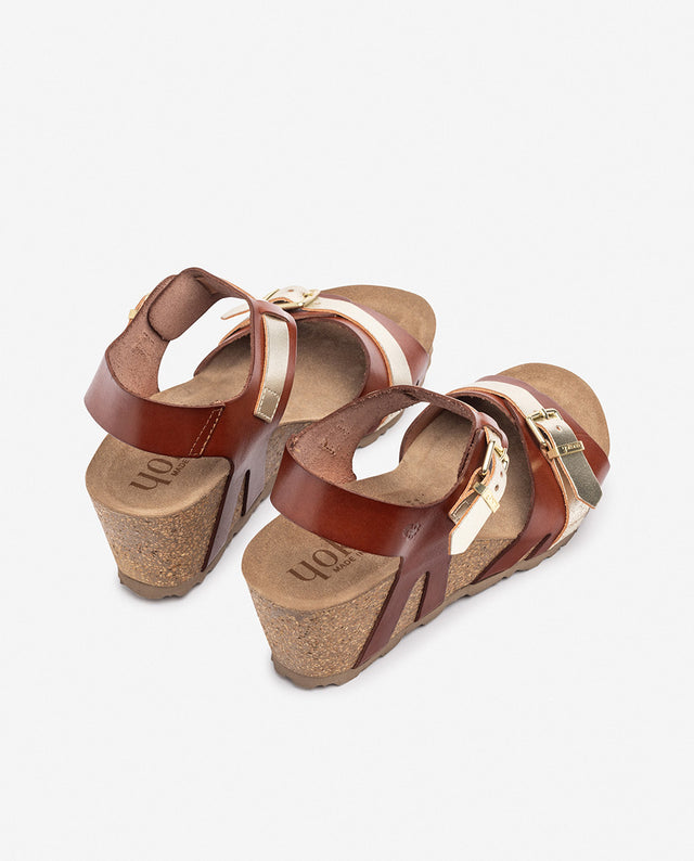 yokono Sandalia de cuña CADIZ-254 marrón Outlet online