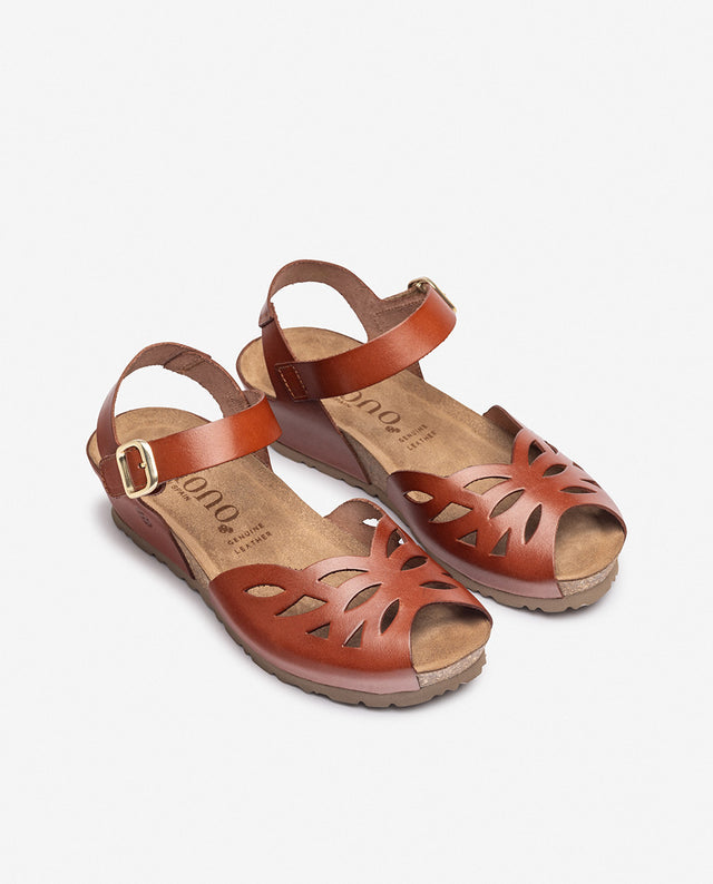 yokono Sandalia de cuña MONACO-103 marrón Ofertas