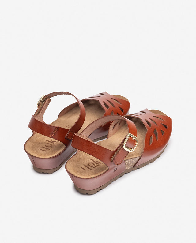yokono Sandalia de cuña MONACO-103 marrón Ofertas