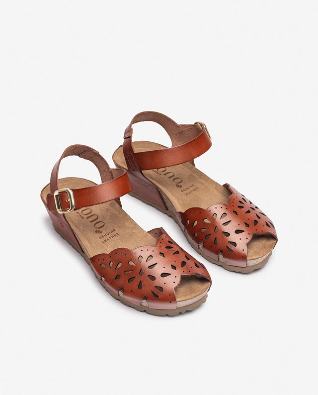 yokono Sandalia de cuña MONACO-247 marrón Rebajas baratas