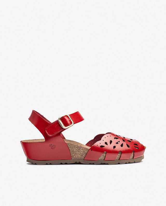 yokono Sandalia de cuña MONACO-247 rojo
