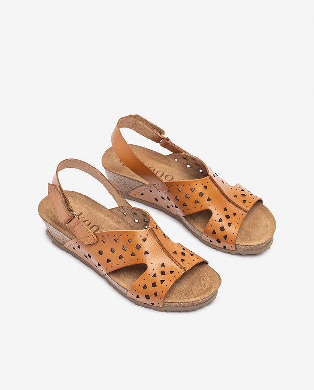 yokono Sandalia de cuña MONACO-252 marrón Ventas relámpago