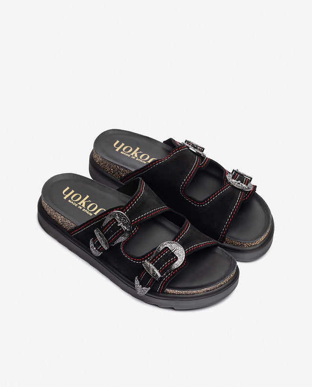 yokono Sandalia de plataforma TUNEZ-253 negro Liquidación