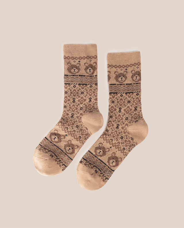 yokono Calcetín Oso Beige