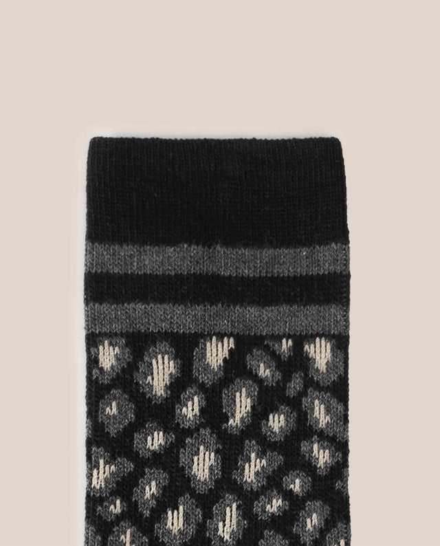 yokono Calcetín Leopardo Negro Rebajas de fábrica