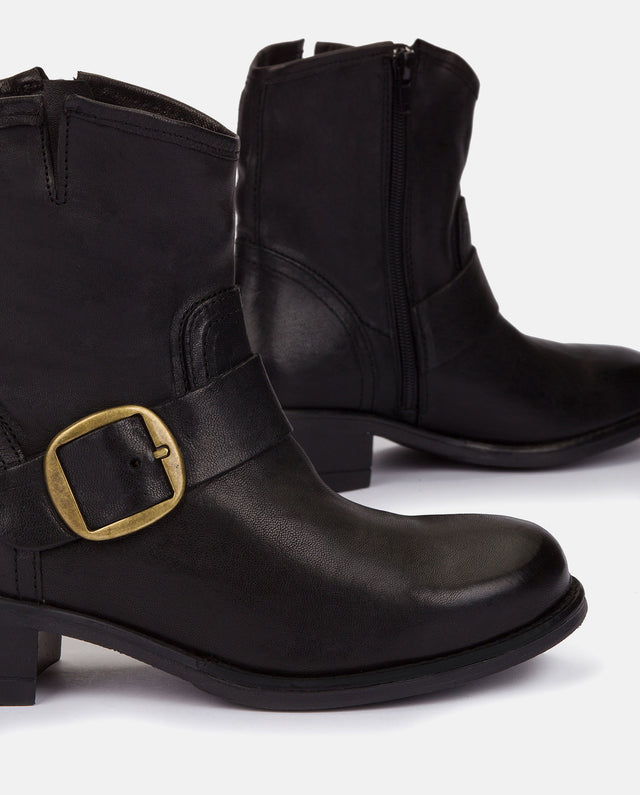yokono Botín plano MONS-001 NEGRO Última moda