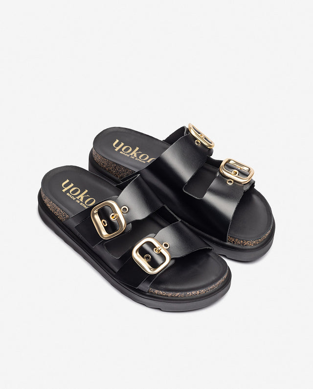 yokono Sandalia de plataforma TUNEZ-130 negro Liquidación