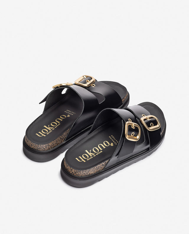 yokono Sandalia de plataforma TUNEZ-130 negro Liquidación