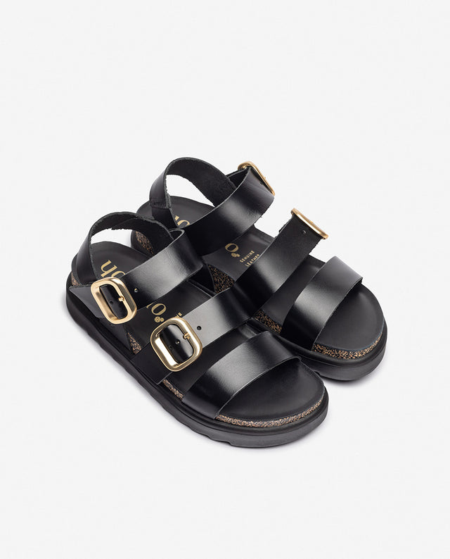 yokono Sandalia de plataforma TUNEZ-127 negro Mejor oferta