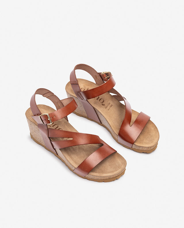 yokono Sandalia de cuña CADIZ-302 marrón Envío gratis