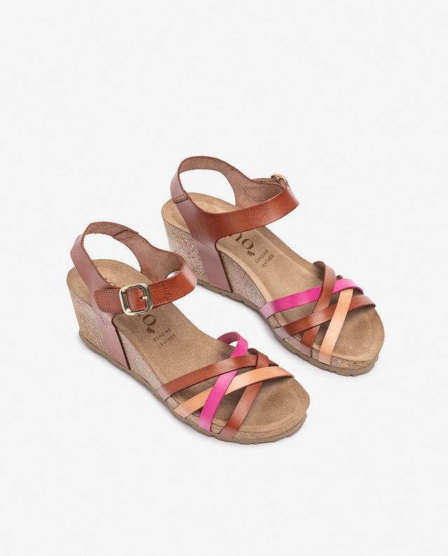 yokono Sandalia de cuña CADIZ-256 rosa Promoción por tiempo limitado