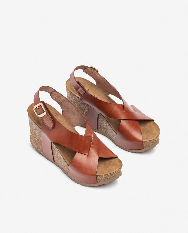 yokono Sandalia de cuña CORFU-250 marrón Precios de Black Friday