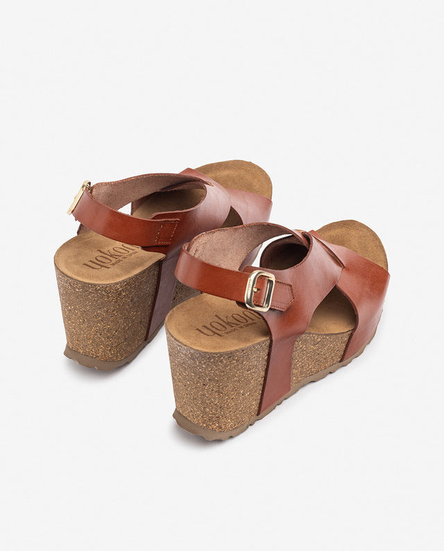 yokono Sandalia de cuña CORFU-250 marrón Precios de Black Friday
