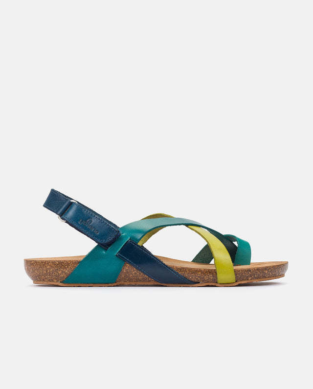 yokono Sandalia plana Ibiza 718 azul Descuentos del mes