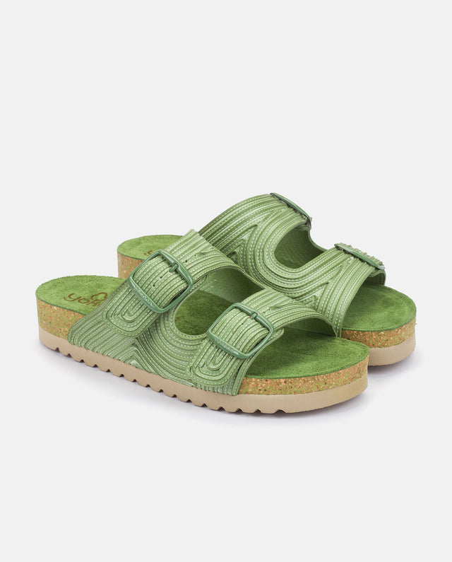 yokono Sandalia plana Noja 003 verde Oferta exclusiva
