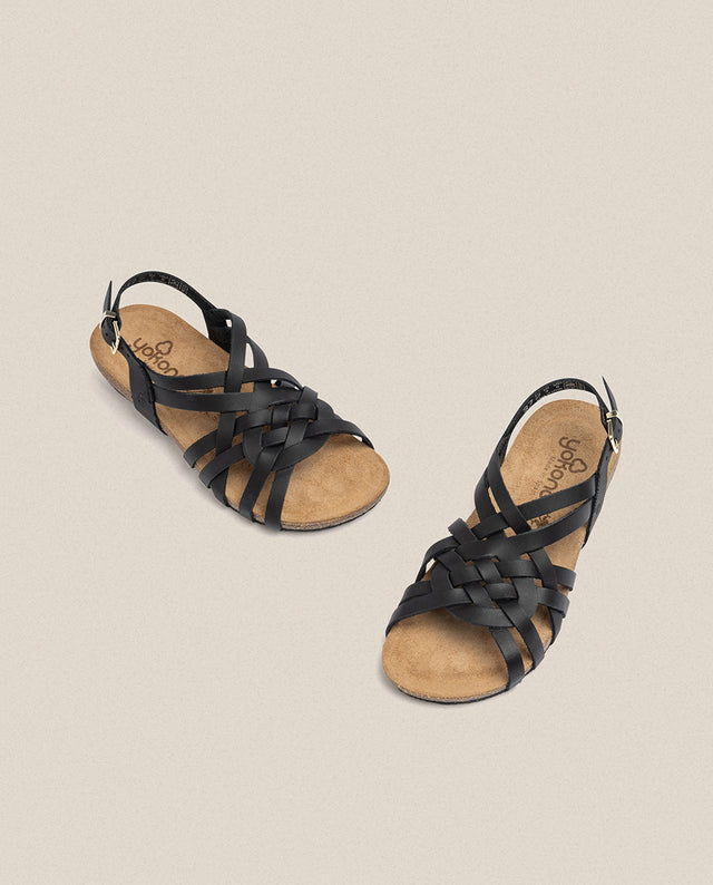 yokono Sandalia plana Ibiza 175 negro Grandes descuentos
