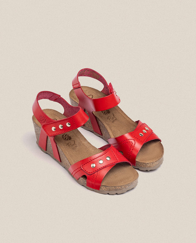yokono Sandalia cuña Cadiz 303 rojo Último día