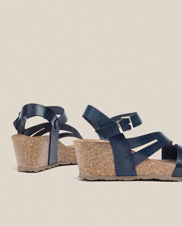 yokono Sandalia cuña Cadiz 302 azul Oferta especial de fábrica