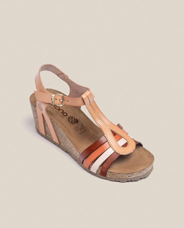 yokono Sandalia cuña Cadiz 301 beige Superdescuento
