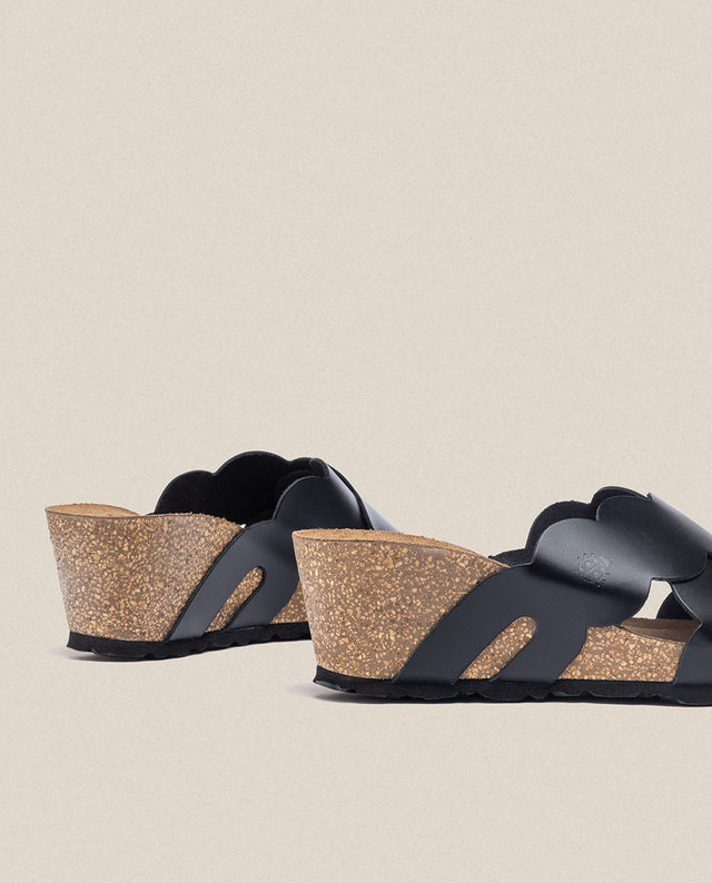 yokono Sandalia cuña Cadiz 300 negro Liquidación