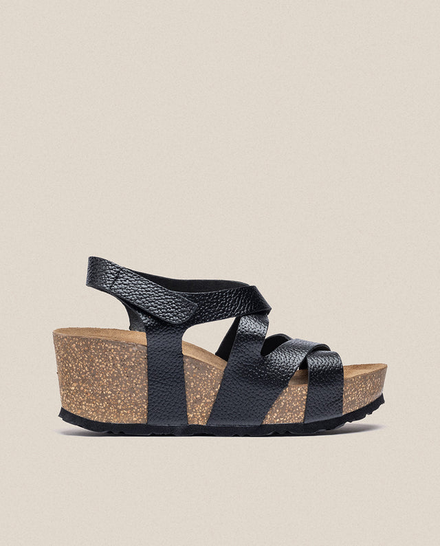 yokono Sandalia cuña Bari 303 negro Precios de Black Friday