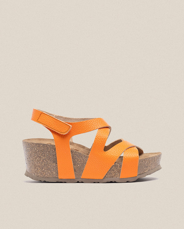 yokono Sandalia cuña Bari 303 naranja En oferta