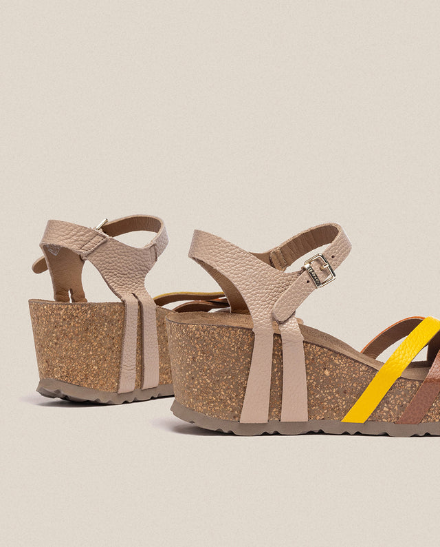 yokono Sandalia cuña Bari 302 beige Descuentos del mes