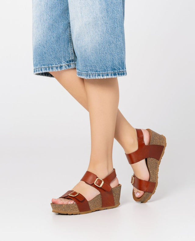 yokono Sandalia cuña Bari 301 marrón Oferta exclusiva