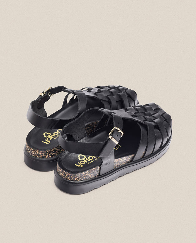 yokono Sandalia de plataforma Tunez 017 negro Gran oferta