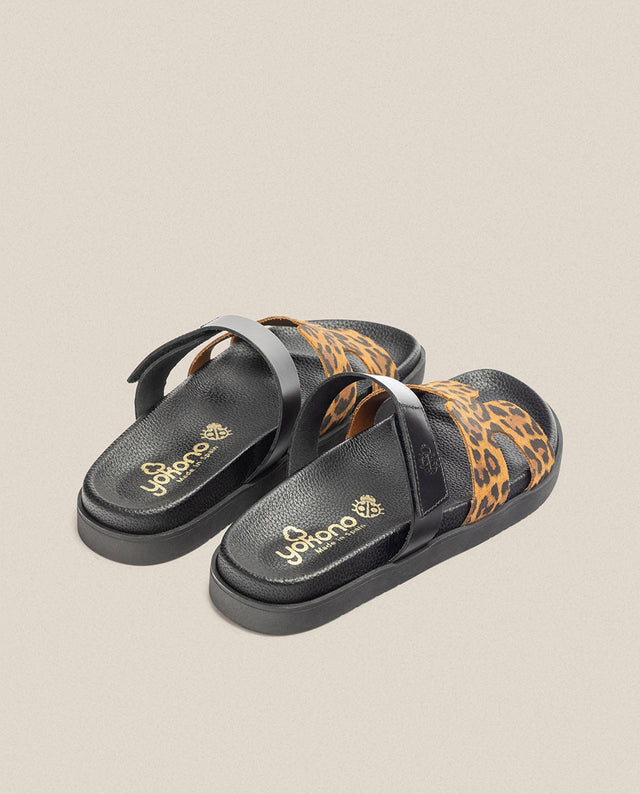 yokono Sandalia plana Morena 125 leopardo Precio de fábrica