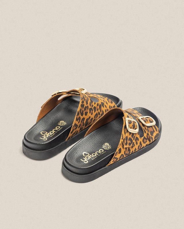 yokono Sandalia plana Morena 700 leopardo Oferta especial de fábrica