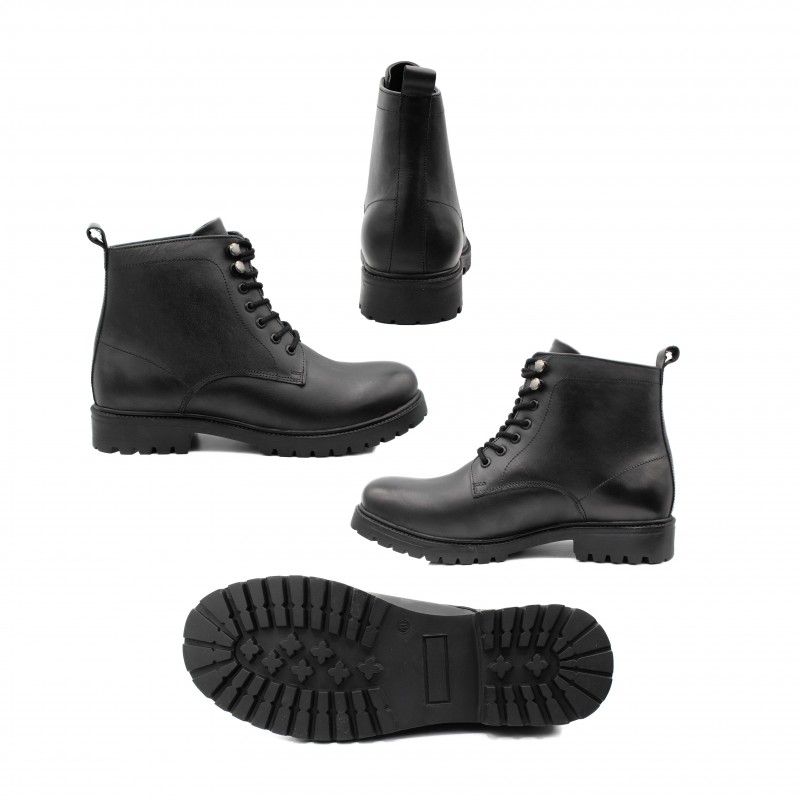 zerimar shoes Botas con suela track de piel con cordones estilo militar COMPRAR AHORA