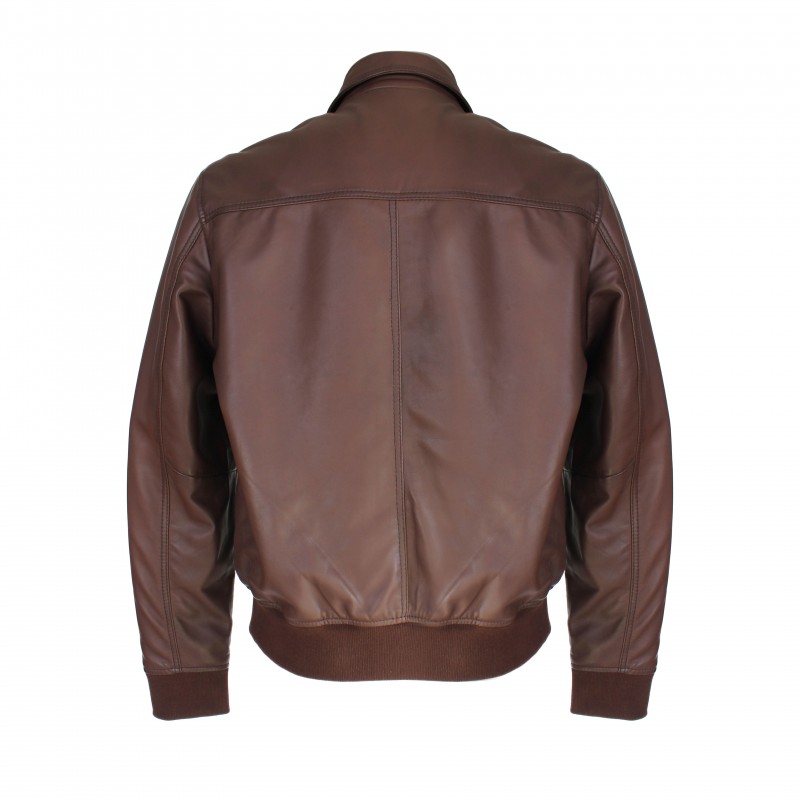 zerimar shoes Chaqueta bomber de piel con cuello clasico TIGANO Oferta especial de fábrica
