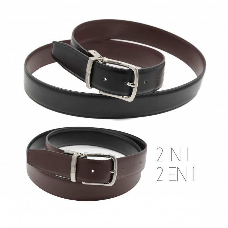 zerimar shoes Cinturon reversible de piel de 32 mm modelo DOUBLO Superdescuento