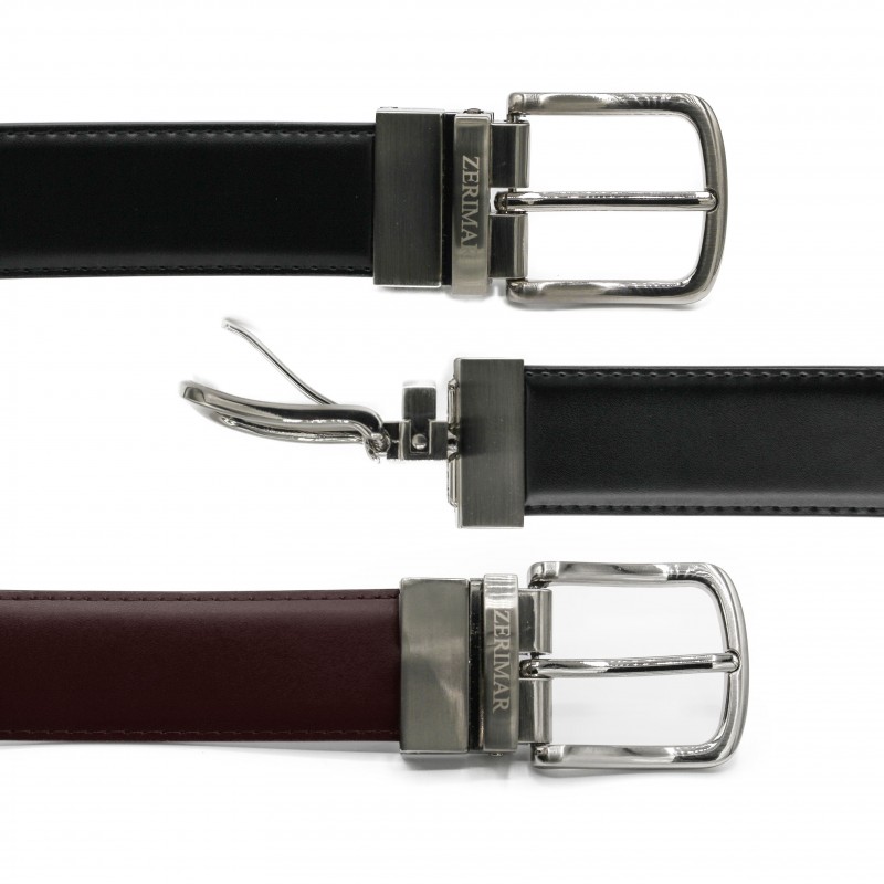 zerimar shoes Cinturon reversible de piel de 32 mm modelo DOUBLO Superdescuento