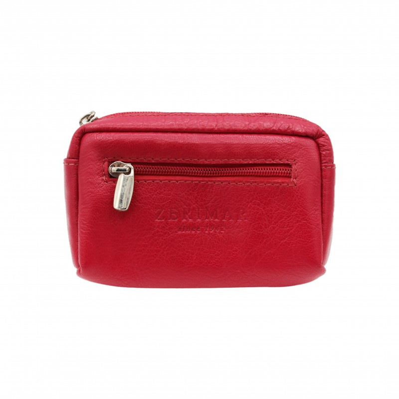 zerimar shoes Monedero de piel con llavero 7x11 cm CHERRY