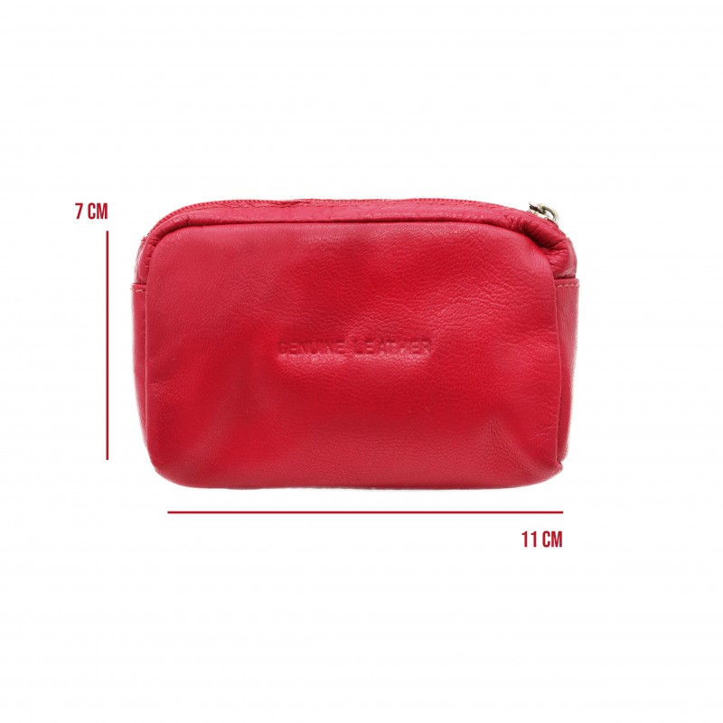 zerimar shoes Monedero de piel con llavero 7x11 cm CHERRY Ahorra y exporta