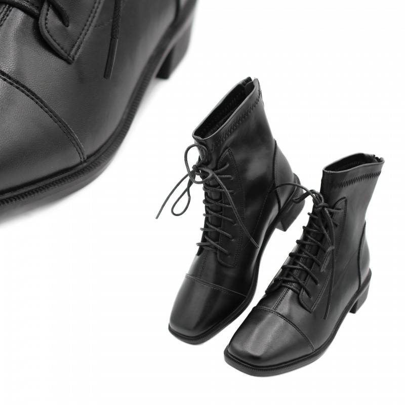zerimar shoes Botas de cordones con punta cuadrada modelo LIBBY Precios de Black Friday