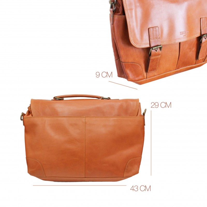 zerimar shoes Maletín de piel multiespacio 29x43x9 cm ROBE Libre de impuestos