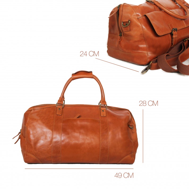 zerimar shoes Bolso de piel grande de viaje 28x49x24 cm DECOX Descuentos del mes